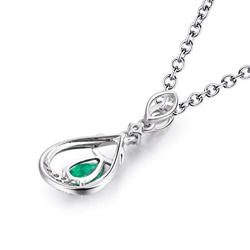 Collier émeraude de laboratoire 0,5 ct et argent sterling d'exception - 2