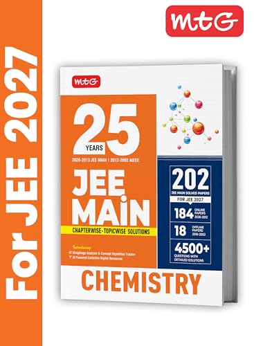 Image of MTG 25 Years (2026-2002) JEE MAIN PYQ Book | 202 Chapter-wise & Topic-wise Previous Years Solved Papers Chemistry For 2027 Exam | Based on New ... Analysis & Concept Repetition Tracker