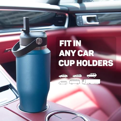 Image of 32oz Water Bottle Insulated with Straw,Leak Proof Water Bottles,Mens Water Bottle Stainless Steel for Gym,Hiking,Travel,Sport,1 Liter,Bpa free