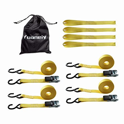 Yuoneiy Ratchet Straps Tie Downs Heavy (4Pk) Soft Loop Motorcycle Tie Down Straps Ratchet 1” X 15” X 1500 Lbs Breaking Strength For Trailer #TOP1
