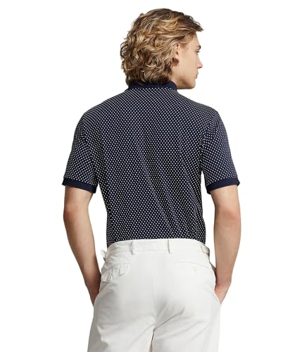 Image of POLO RALPH LAUREN Mens Classic Fit Dot Soft Cotton Polo Shirt, Preppy DOT /Refined Navy, Medium