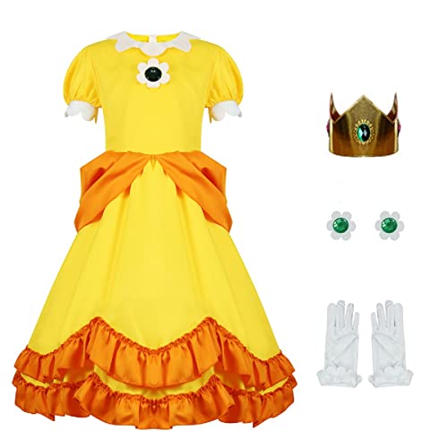 AYYOHON Princess Peach Costume Daisy Cosplay Dress Super Brothers ...