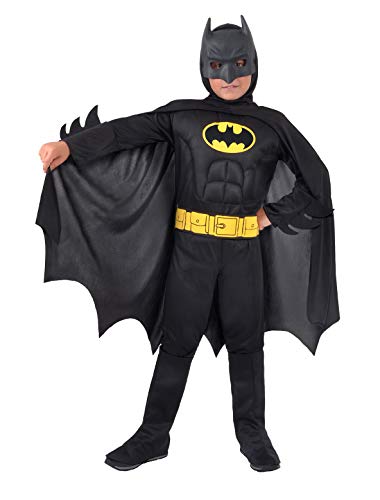 Batman Dark Knight costume disguise boy official DC Comics (Size 5-7 years) with padded muscles