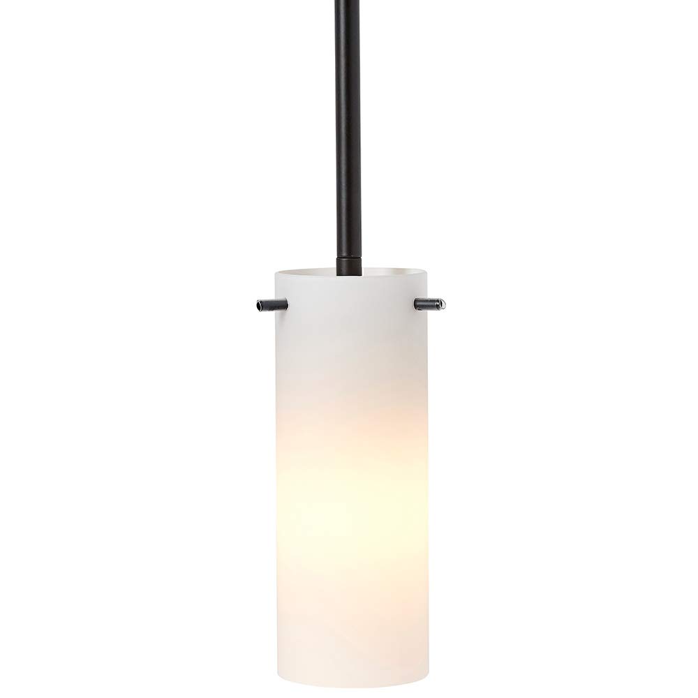 Hamilton Hills New Simple Modern Frosted Glass Pendant Light Black Finish | Contemporary Sleek Cylinder Design | Frosted Fixture