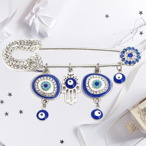 Image of Muslim AllahTurkish Evil Eye Hamsa Hand of Fatima Brooch Pins Jewelry Gift