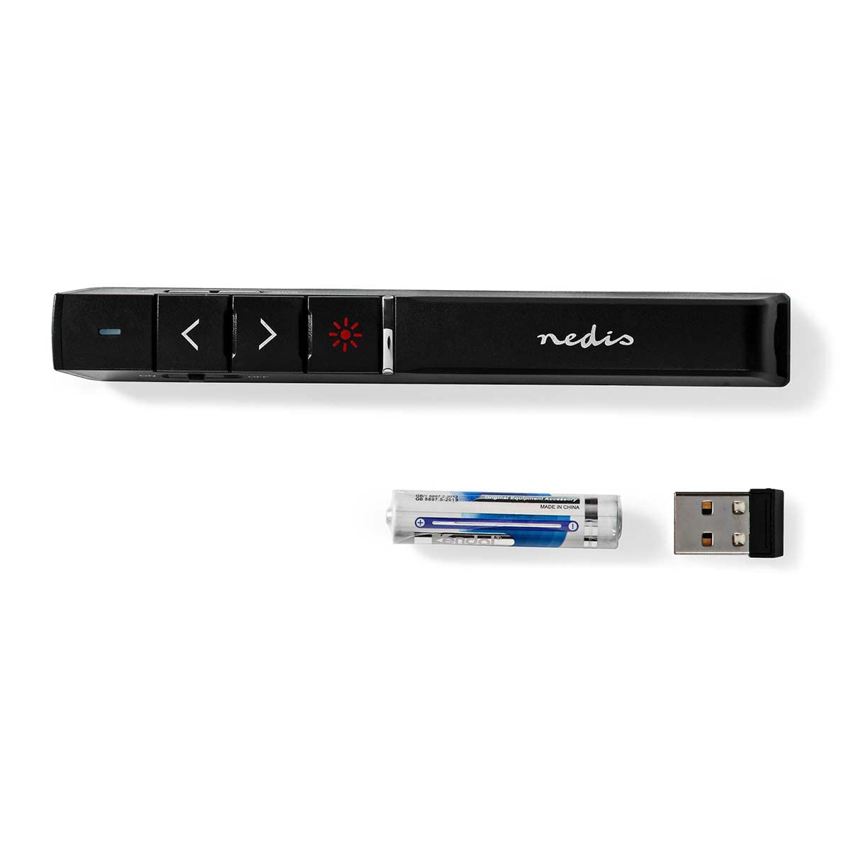 Nedis Wireless Remote Control with Red Laser Pointer 6 Buttons, USB Mini Dongle & Bluetooth, Black - Image 4