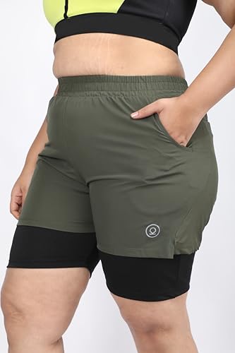 Image of CHKOKKO Gym Shorts for Women Workout Sports Running Quick Dry Fit Double Layer Inner Compression with Pockets Breathable Lightweight Wear