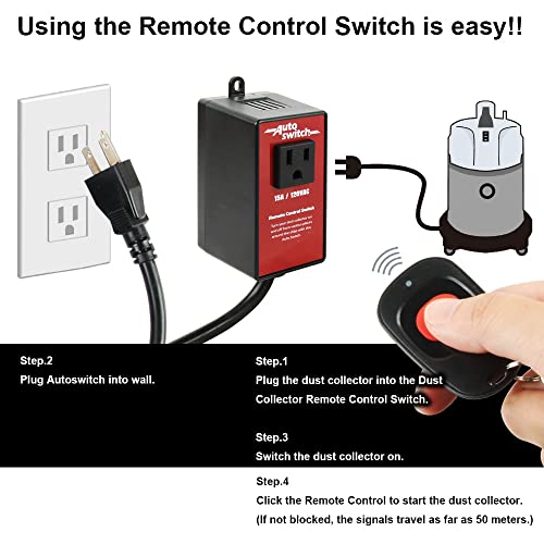 O'skool 110V Wireless Remote Control For Dust Collector Starter Outlet Switch (Battery Included) #TOP4