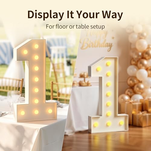 Image of Marquee Numbers 4 Feet Tall Large Light Up Numbers 27th Birthday Decorations Big Warm White Light Outdoor Anniversary Decorations Balloon Arch Kit Party Backdrop 27