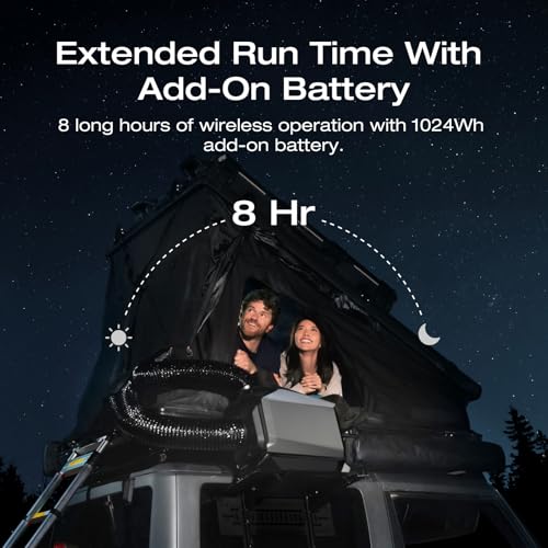 EF ECOFLOW WAVE 3 Portable Air Conditioner with Add-on Battery, 1800W/6100 BTU Cooling and 2000W/6800 BTU Heating, 1000W Fast Charging in 75 mins, 8H Wireless Running, APP Control, for camping, RVs