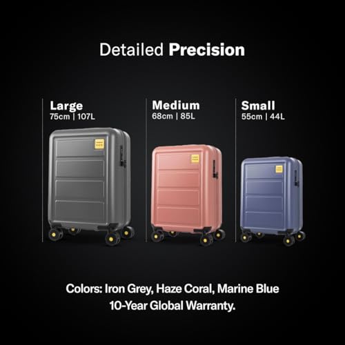 Image of Samsonite Red TOIIS L Expandable 68 Cms Medium Check-in Polycarbonate Hard Sided 8 Wheel Spinner Luggage /Suitcase /Trolley Bag (Iron Grey) (Double Wheel), Grey