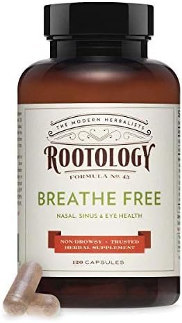 Rootology Breathe Free - Natural Nasal & Sinus Relief - Fast-Acting, Non-Drowsy - 120 Capsules…
