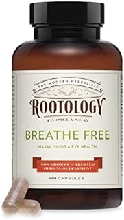 Rootology Breathe Free - Natural Nasal & Sinus Relief - Fast-Acting, Non-Drowsy - 120 Capsules…