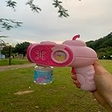 Electric Bubble Gun Machine for Kids Outdoor No Spill Bubble Blaster Toy with Trigger,Large Refillable Tank for Backyard Party,Pool & Summer Fun Toys for Kids with 8bags Bubble Solution