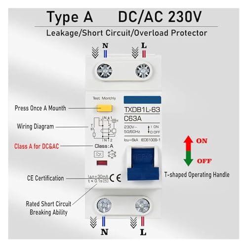 Interruptor DPNL Clase A/AC de 25A para proteger tu hogar contra cortocircuitos a 230V 2