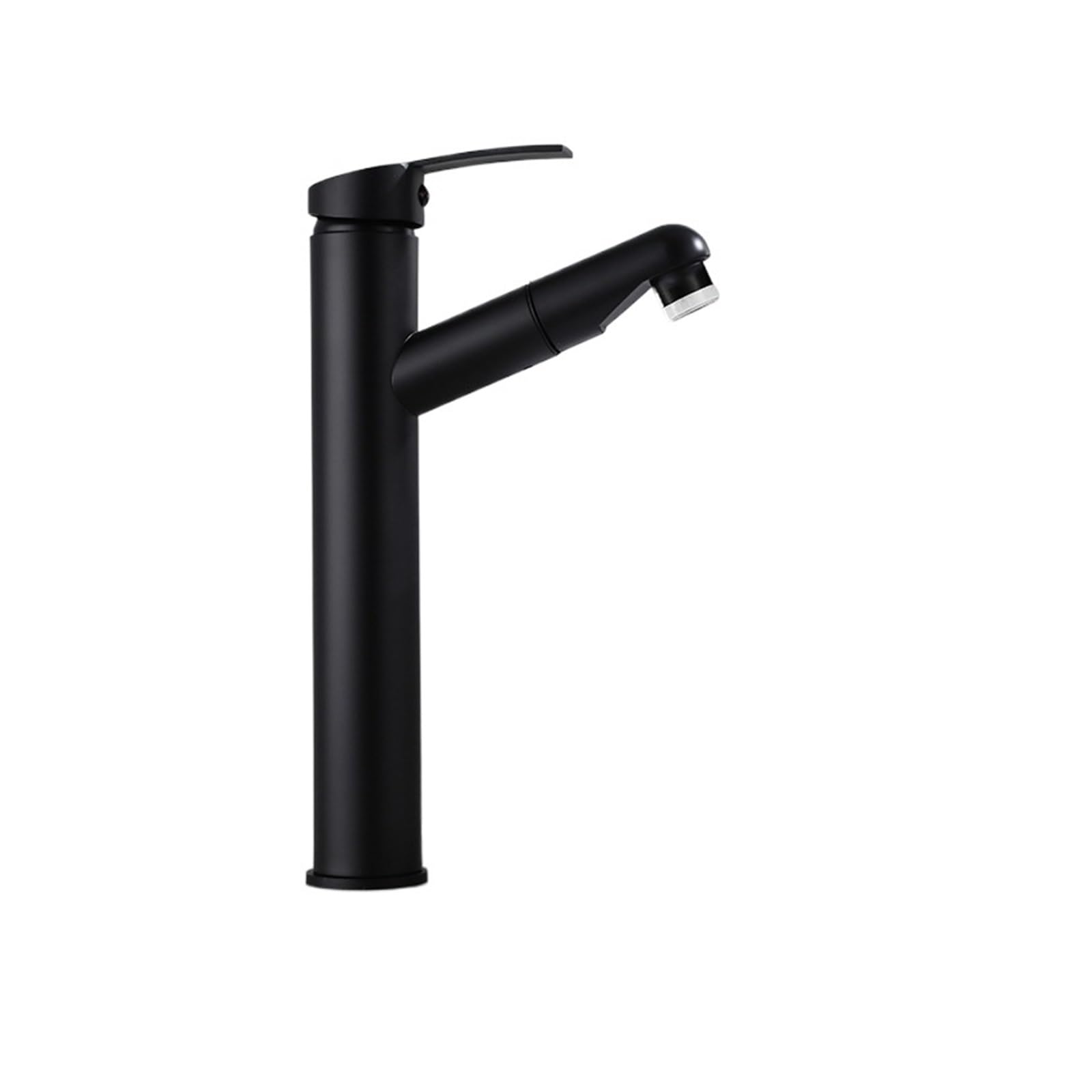 Robinet de lavabo noir extractible en acier inoxydable avec jet de douche flexible