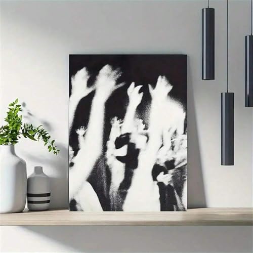 Tableau sur toile vintage peinture abstraite minimaliste pour bureau et chambre