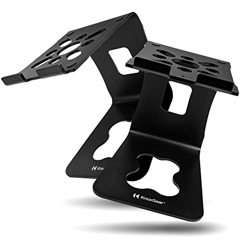 Knox Gear Desktop Aluminum Bookshelf Speaker Stands (Black, Pair)