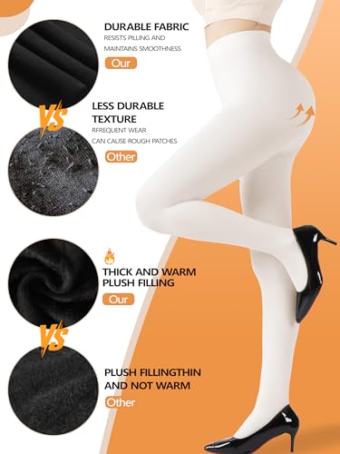 DORALLURE Opaque Fleece Lined Tights Women, Winter Warm thermal Leggings Pantyhose2
