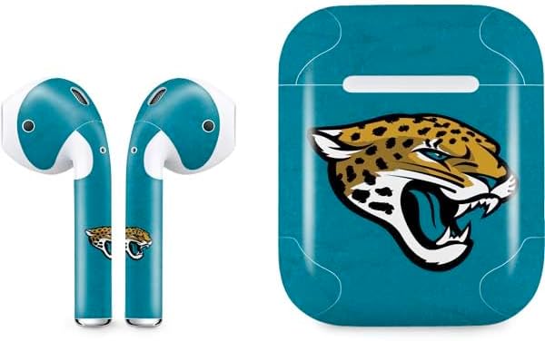 Vista 15 de Skinit Calcomanía de audio compatible con Apple AirPods, diseño oficial de los Jacksonville Jaguars de la NFL Verde azulado - JAKJAG02