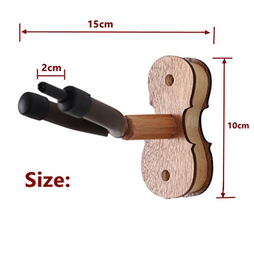 Moreyes Violin Hanger Wall Mount - Wood Bow Hanger with One Violin Keychain Packed (Rosewood color) - Thumbnail 2