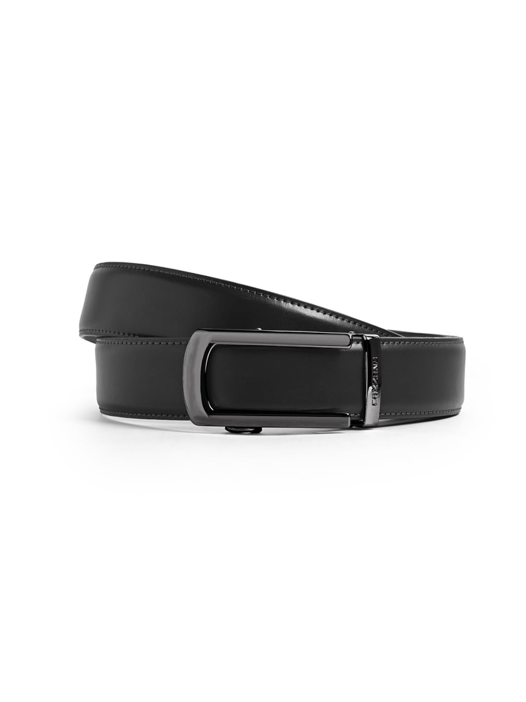 Men's Leather Belt With Buckle Closure Black Fashion-image-31