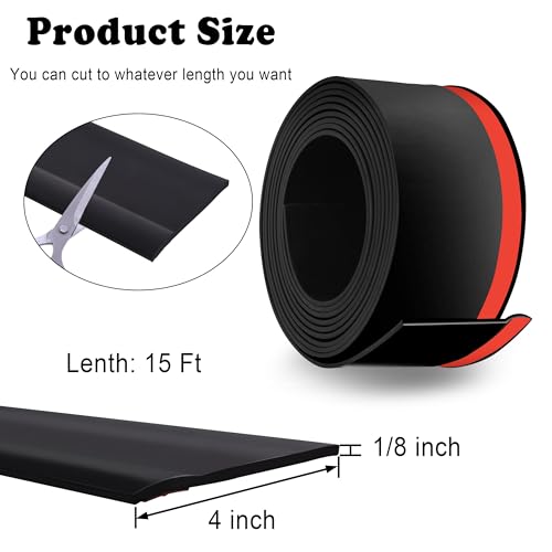 4 Inch RV Slide Out Seal, 15 Ft Truck Black Rubber Weather Stripping for Camper Rubber Slide Out Seal, RV Slide Out Weather Stripping Wiper Seals with Adhesive Tape for Keeping Out Noise and Weather by Wadoy - Used condition - Image 3