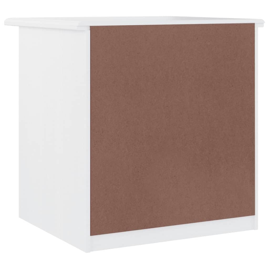 Generico Comodino Alta Bianco 41x35x41 cm in Legno Massello di Pino,Comodini