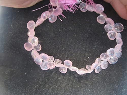 Quartz rose briolettes coeur facetté 8mm pour création bijoux