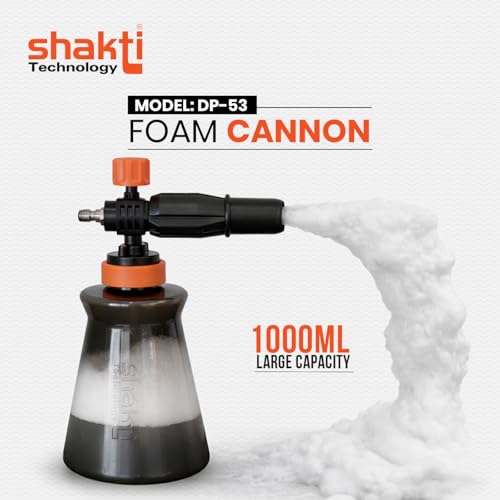 Image of Shakti Technology DP-53 Foam Cannon 1 Litre - High Foam Spray Bottle with Adjustable Nozzle for Pressure Washer | Car Wash, Bike Wash & Home Cleaning