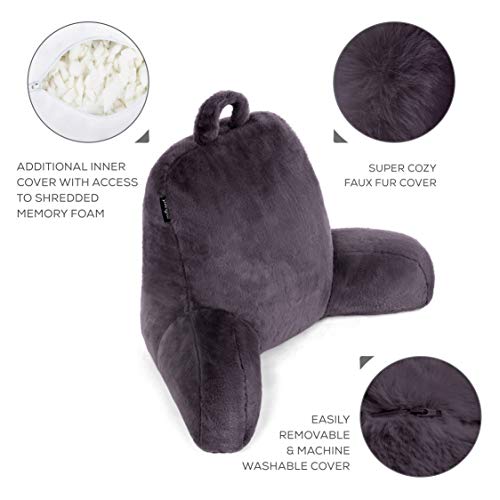 image for Milliard Reading Pillow with Shredded Memory Foam, Back Rest Pillow fo