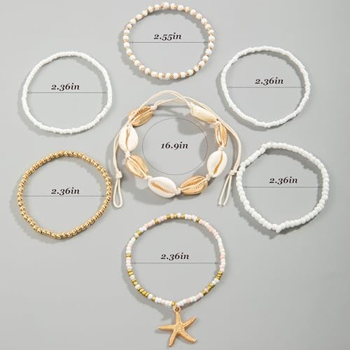 Shell Bracelet Beach Accessories Starfish Bracelets Seashell Charm Bracelets Turtle Boho Layered Beach Dresses for Women Vcation Outfits Summer Stuff4