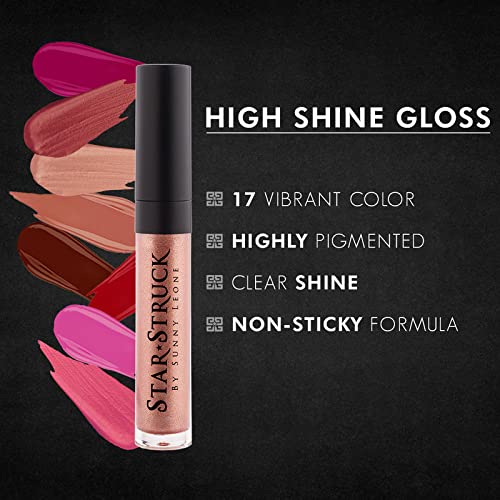 Image of STARSTRUCK BY SUNNY LEONE Glossy Liquid Lip Color, Nude Color | Highly Pigmented, Hi-Shine & Non-Sticky Formula | Lip Gloss For Girls, Women | Champagne Sparkle
