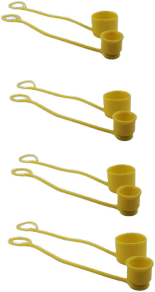 Black Rubber Dust Caps/Plugs For 1/2 Body Flat Face Hydraulic Bobcat Skid Steer Quick Couplers (2 Sets)