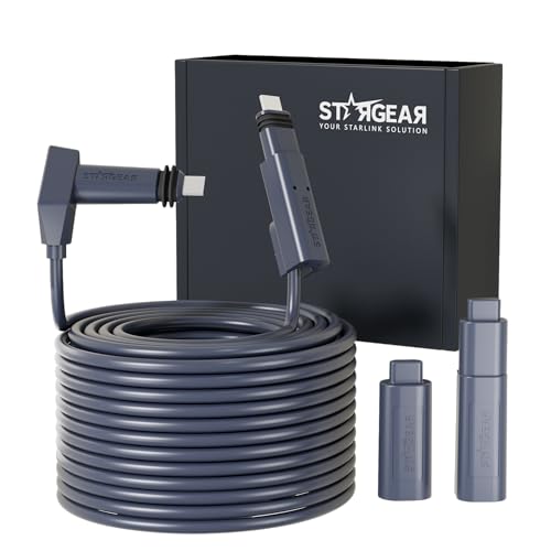 STARGEAR Starlink Cable 75FT for Standard Actuated Gen 2 Starlink Replacement Cable for Rectangular Satellite V2 Waterproof Gray