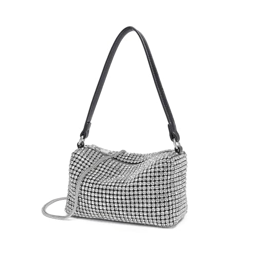 Miss Lulu Bolso Fiesta Mujer con Strass,Bolso de Fiesta Pequeña y Bolso de Mano Noche,Ideal para Eventos,Citas y Cócteles