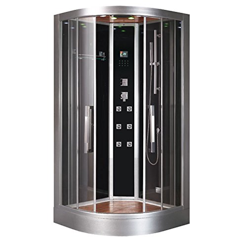 EAGO Dampfdusche DZ963F8 schwarz/ 100×100