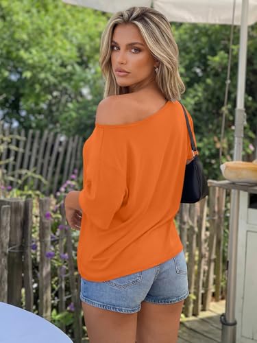 Image of Trendy Queen Womens Off the Shoulder Tops Oversized Summer Spring T-Shirts 2026