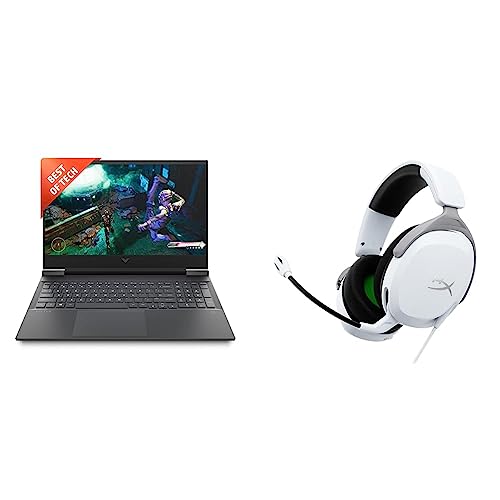 Image of HP Victus Gaming AMD Ryzen 5-5600H Processor 16.1 inch(40.9 cm) FHD Gaming Laptop & CloudX Stinger 2 Core (White)