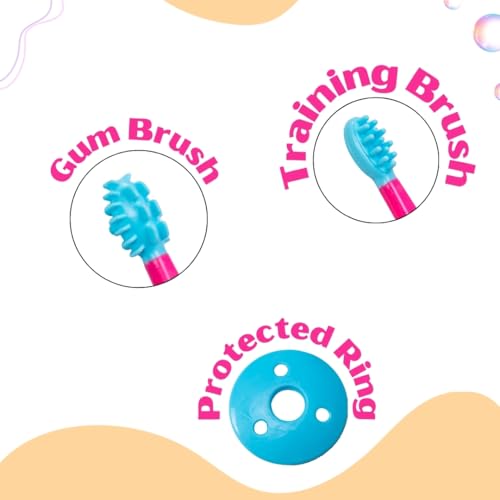 Image of Adore Toothsie Baby Toothbrush |Oral Kit with Soft Chewable Bristle Beginner Brushing | Silicone Toothbrush for Toddler Kids (2Pcs) (Pink, Standerd)