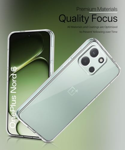 Image of WOW IMAGINE Transparent Back Cover Case for 1+ OnePlus Nord 6 5G | Raised Bumps for Full Device & Camera Protection Shockproof TPU Silicone Back Case Mobile Cover - Transparent