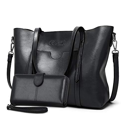 Purses and Handbags for Women Large Shoulder Tote Satchel Purse Work Bags with Matching Wallet (Black) Purses and Handbags for Women Large Shoulder Tote Satchel Purse Work Bags with Matching Wallet (Black)