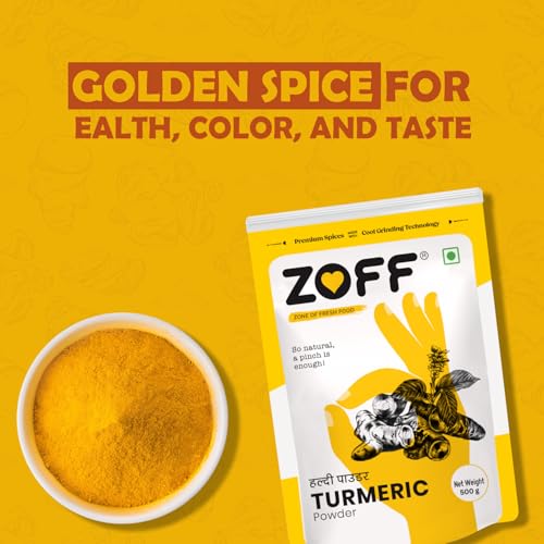 Image of Zoff Turmeric Powder - Haldi Powder - Rich in Curcumin, Antioxidant & Anti-inflammatory Benefits - Net Weight 500 g (Pack of 2)