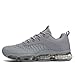 Mens Running Shoes Air Low Top Comfort Walking Lace Up Sneakers Breathable Fashion Tennis Sport Gym Fitness Cross Trainers Grey