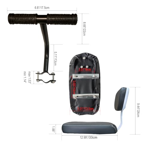 image for Woouagia Bicycle Rear Seat with Back,Pu Leather Soft Cushion Bicycle P
