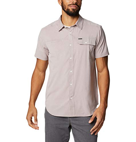 Columbia Men's Viewmont Stretch Short Sleeve, Mocha Heather, Large #TOP18