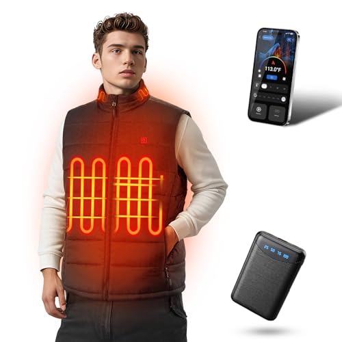 Bopoid Heated Vest for Men with APP Control, Lightweight Electric