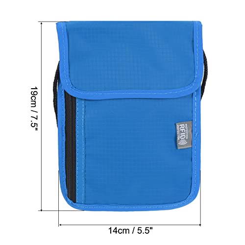 Image of PATIKIL Neck Wallet, Passport Holder Neck Pouch RFID Blocking Waterproof Neck Travel Wallet for Women & Men, Dark Blue