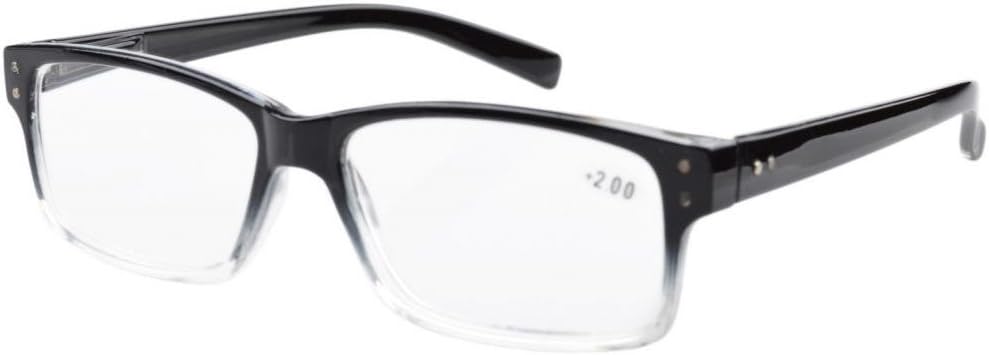 Eyekepper Mens Vintage Reading Glasses-5 Pack,Black-Clear Frame : Health & Household