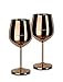 ECHTWERK bruchsichere Weingläser/Weinkelche aus Edelstahl, Weinglas-Set, Rotweinglas, Weinprobe-Gläser, Campinggläser, Cocktailgläser, robust, unzerbrechlich, Kupfer Edition, 2tlg, 21x 7,3cm, 0,5L